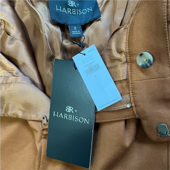 NWT Banana Republic x Harbison High Waist Pleated Safari Suit Pant Brown size 2 - Picture 12 of 16